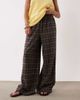 ASOS Petite ASOS DESIGN Petite washed check pants in brown check-Multi - 2
