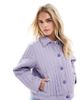 ASOS Petite ASOS DESIGN Petite washed quilted shacket in lilac-Blue - 1
