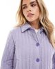 ASOS Petite ASOS DESIGN Petite washed quilted shacket in lilac-Blue - 2