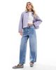 ASOS Petite ASOS DESIGN Petite washed quilted shacket in lilac-Blue - 3