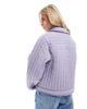 ASOS Petite ASOS DESIGN Petite washed quilted shacket in lilac-Blue - 4