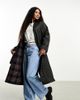ASOS Petite ASOS DESIGN Petite wax trench with check lining in black-Blue - 1