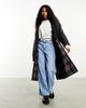 ASOS Petite ASOS DESIGN Petite wax trench with check lining in black-Blue - 4