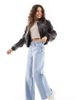 ASOS Petite ASOS DESIGN Petite wide leg dad jeans in blue wash - 1