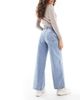 ASOS Petite ASOS DESIGN Petite wide leg dad jeans in blue wash - 3