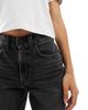 ASOS Petite ASOS DESIGN Petite wide leg dad jeans in washed black - 4