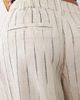 ASOS Petite ASOS DESIGN Petite wide leg pants with pleat detail in linen look in natural squiggle-Neutral - 4