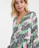 ASOS Petite ASOS DESIGN Petite wrap front smock midi dress in multi floral print-White - 3