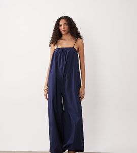 ASOS Tall ASOS DESIGN Tall balloon leg jumpsuit in navy