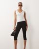 ASOS Tall ASOS DESIGN Tall bengaline high waist side split capri pants in black - 1