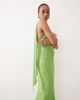 ASOS Tall ASOS DESIGN Tall bias cut plunge neck cami dress with full godets and scarf detail in green-Multi - 2