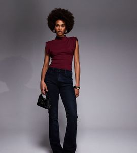 ASOS Tall ASOS DESIGN Tall bootcut jeans in blue black-Navy