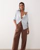 ASOS Tall ASOS DESIGN Tall Callie cheesecloth beach balloon pants in mocha-Brown - 1