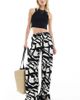 ASOS Tall ASOS DESIGN Tall cheesecloth tie waist wide pull on pants in print-Multi - 1