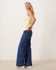 ASOS Tall ASOS DESIGN Tall clean wide leg jeans with front pockets in dark wash-Blue - 2
