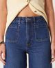 ASOS Tall ASOS DESIGN Tall clean wide leg jeans with front pockets in dark wash-Blue - 4