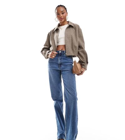 ASOS Tall ASOS DESIGN Tall comfort stretch straight leg jeans in authentic mid blue