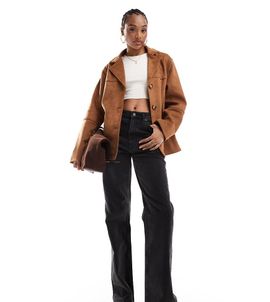 ASOS Tall ASOS DESIGN Tall comfort stretch straight leg jeans in washed black