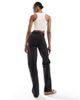 ASOS Tall ASOS DESIGN Tall comfort stretch straight leg jeans in washed black - 2