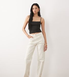 ASOS Tall ASOS DESIGN Tall comfort stretch straight leg jeans in white