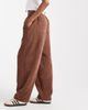 ASOS Tall ASOS DESIGN Tall corduroy barrel leg pull on pants in chocolate-Brown - 2