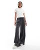 ASOS Tall ASOS DESIGN Tall corduroy wide leg pull on pants in gray - 3