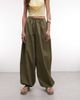 ASOS Tall ASOS DESIGN Tall cotton nylon blend pull on balloon pants in khaki-Green - 2