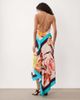 ASOS Tall ASOS DESIGN Tall deep cowl asymmetric open back maxi dress in scarf print-Multi - 2