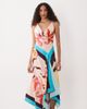 ASOS Tall ASOS DESIGN Tall deep cowl asymmetric open back maxi dress in scarf print-Multi - 4