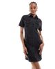 ASOS Tall ASOS DESIGN Tall denim fitted mini shirt dress in washed black - 2
