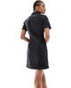 ASOS Tall ASOS DESIGN Tall denim fitted mini shirt dress in washed black - 4