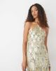 ASOS Tall ASOS DESIGN Tall diamond pattern fringe halter neck sequin embellished mini dress in gold - 1