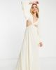 ASOS Tall ASOS DESIGN Tall exaggerated sleeve cut out waist maxi beach dress in natural-White - 1