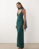 ASOS Tall ASOS DESIGN Tall floral embellished cami maxi dress with scarf in dark green - 1