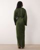 ASOS Tall ASOS DESIGN Tall fluted sleeve draped maxi dress in khaki-Green - 2