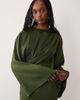 ASOS Tall ASOS DESIGN Tall fluted sleeve draped maxi dress in khaki-Green - 3