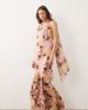ASOS Tall ASOS DESIGN Tall halter maxi dress with scarf detail and ruffle hem in floral print-Multi - 1