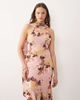 ASOS Tall ASOS DESIGN Tall halter maxi dress with scarf detail and ruffle hem in floral print-Multi - 3
