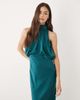 ASOS Tall ASOS DESIGN Tall halterneck blouson satin maxi dress in teal-Blue - 2
