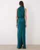 ASOS Tall ASOS DESIGN Tall halterneck blouson satin maxi dress in teal-Blue - 4