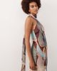 ASOS Tall ASOS DESIGN Tall halterneck scarf detail racer chiffon godet maxi dress in burgundy abstract-Multi - 2