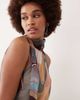 ASOS Tall ASOS DESIGN Tall halterneck scarf detail racer chiffon godet maxi dress in burgundy abstract-Multi - 3
