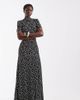 ASOS Tall ASOS DESIGN Tall high neck short sleeve spun maxi dress in mono spot print-MULTI - 1