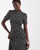 ASOS Tall ASOS DESIGN Tall high neck short sleeve spun maxi dress in mono spot print-MULTI - 2