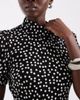 ASOS Tall ASOS DESIGN Tall high neck short sleeve spun maxi dress in mono spot print-MULTI - 4