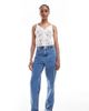 ASOS Tall ASOS DESIGN Tall high rise relaxed mom jeans in clean blue - 1
