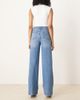 ASOS Tall ASOS DESIGN Tall high rise wide leg jeans with front pockets in mid blue - 2