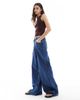 ASOS Tall ASOS DESIGN Tall high waist wide leg jeans in midwash blue - 3