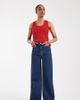 ASOS Tall ASOS DESIGN Tall high waist wide leg jeans with front pockets in dark wash blue-Navy - 1