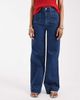 ASOS Tall ASOS DESIGN Tall high waist wide leg jeans with front pockets in dark wash blue-Navy - 3
